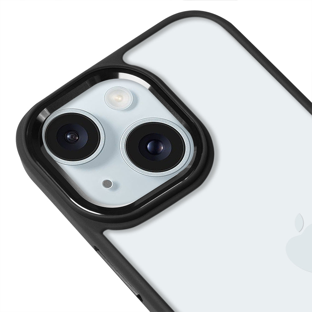 iPhone 15 Plus Renkli Lux Basic Siyah Telefon Kılıfı