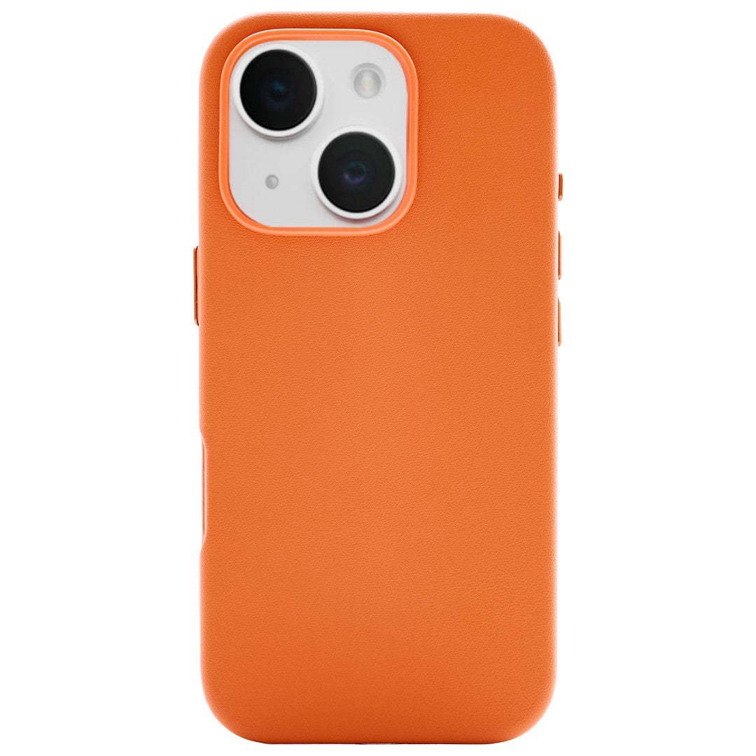 iPhone 15 Gizli Magsafeli Vegan Deri Telefon Kılıfı - Kiremit