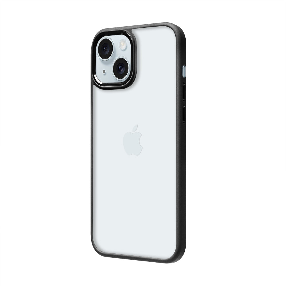 iPhone 15 Renkli Lux Basic Siyah Telefon Kılıfı