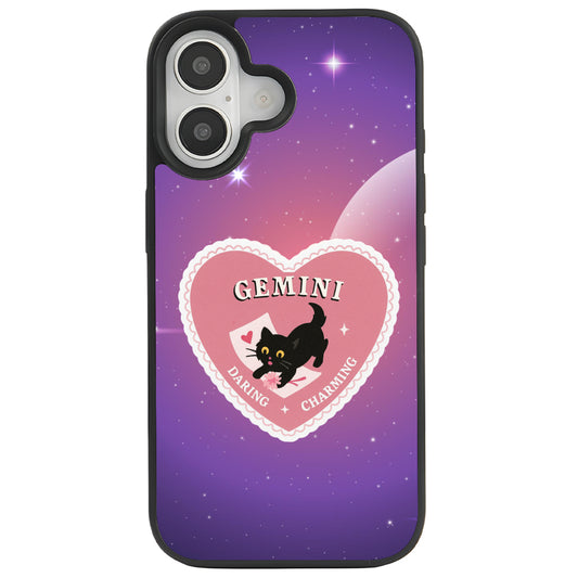 iPhone 16 İkizler Burcu Heart In Stars Telefon Kılıfı - Popsoketsiz