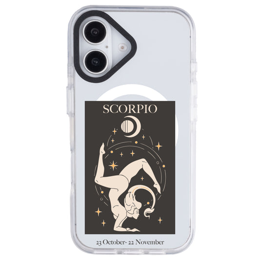 iPhone 16 Akrep Burcu History of Zodiac Telefon Kılıfı - Beyaz