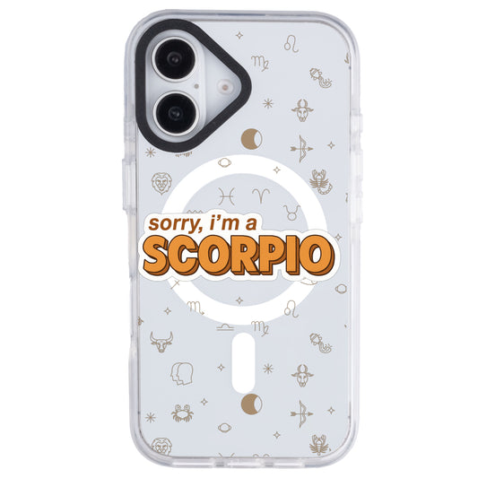 iPhone 16 Akrep Burcu Sorry Zodiac Telefon Kılıfı - Beyaz