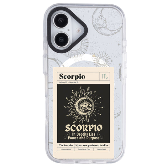 iPhone 16 Akrep Burcu Sticker Mode Telefon Kılıfı - Beyaz