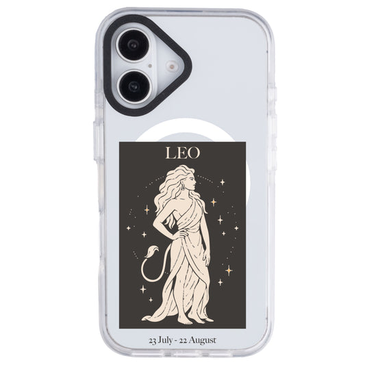 iPhone 16 Aslan Burcu History of Zodiac Telefon Kılıfı - Beyaz