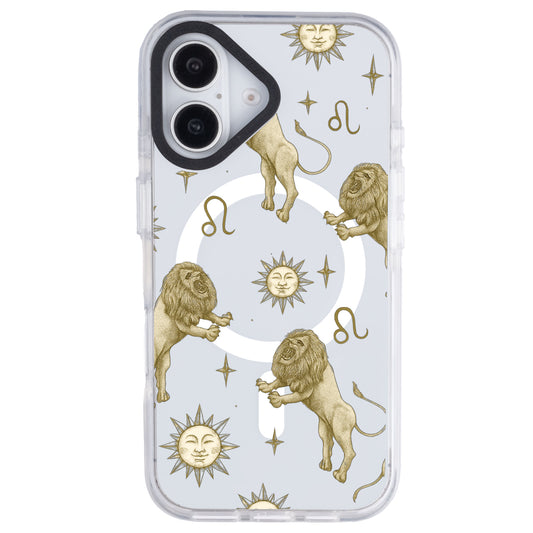 iPhone 16 Aslan Burcu Soft Stars Telefon Kılıfı - Beyaz
