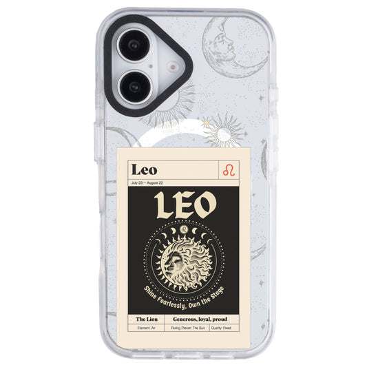 iPhone 16 Aslan Burcu Sticker Mode Telefon Kılıfı - Beyaz