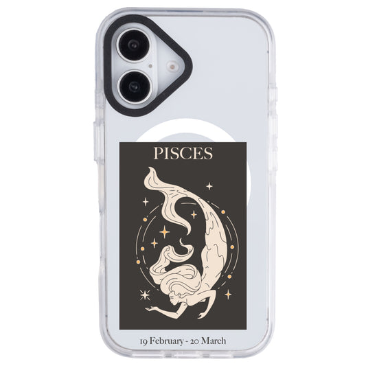 iPhone 16 Balık Burcu History of Zodiac Telefon Kılıfı - Beyaz