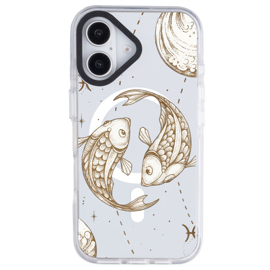 iPhone 16 Balık Burcu Soft Stars Telefon Kılıfı - Beyaz