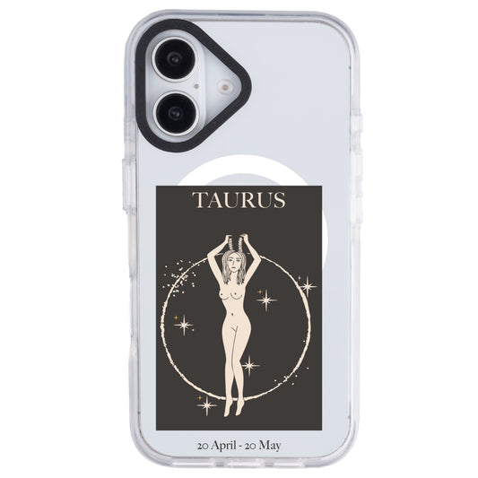 iPhone 16 Boğa Burcu History of Zodiac Telefon Kılıfı - Beyaz