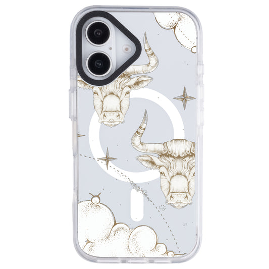 iPhone 16 Boğa Burcu Soft Stars Telefon Kılıfı - Beyaz