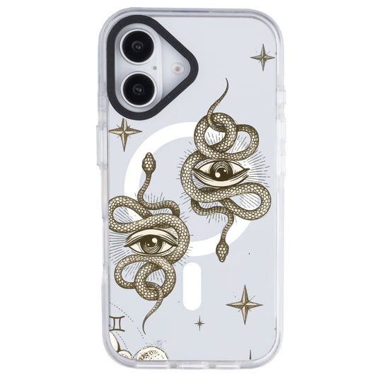 iPhone 16 İkizler Burcu Soft Stars Telefon Kılıfı - Beyaz
