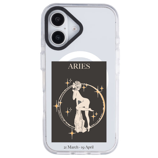 iPhone 16 Koç Burcu History of Zodiac Telefon Kılıfı - Beyaz