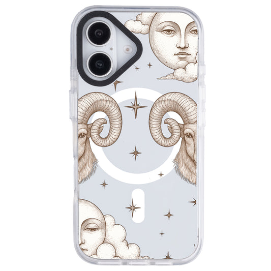 iPhone 16 Koç Burcu Soft Stars Telefon Kılıfı - Beyaz