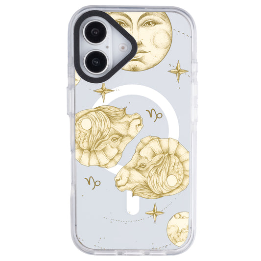 iPhone 16 Oğlak Burcu Soft Stars Telefon Kılıfı - Beyaz