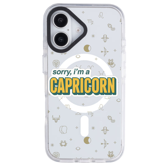 iPhone 16 Oğlak Burcu Sorry Zodiac Telefon Kılıfı - Beyaz