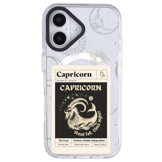 iPhone 16 Oğlak Burcu Sticker Mode Telefon Kılıfı - Beyaz