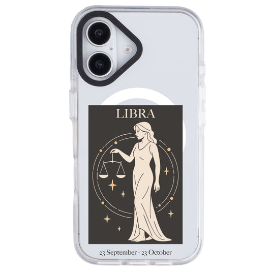 iPhone 16 Terazi Burcu History of Zodiac Telefon Kılıfı - Beyaz