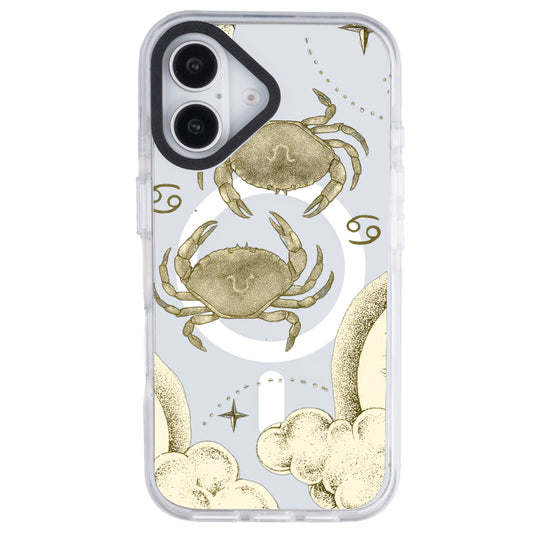 iPhone 16 Yengeç Burcu Soft Stars Telefon Kılıfı - Beyaz