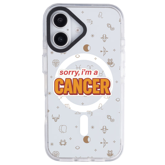 iPhone 16 Yengeç Burcu Sorry Zodiac Telefon Kılıfı - Beyaz