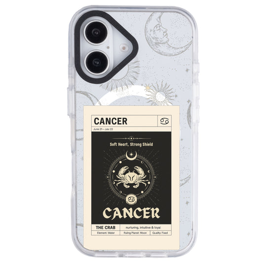 iPhone 16 Yengeç Burcu Sticker Mode Telefon Kılıfı - Beyaz