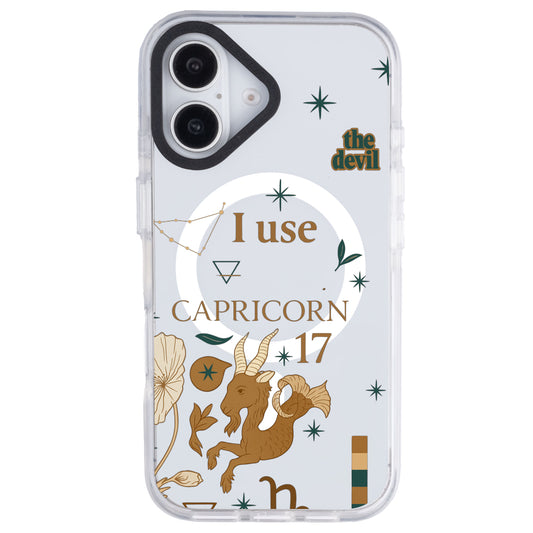 iPhone 16 Plus Oğlak Burcu The Emperor Telefon Kılıfı - Beyaz