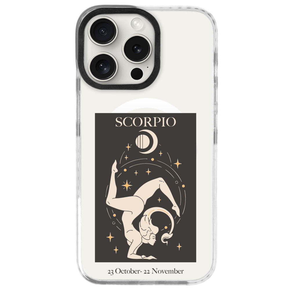 iPhone 16 Pro Akrep Burcu History of Zodiac Telefon Kılıfı - Beyaz