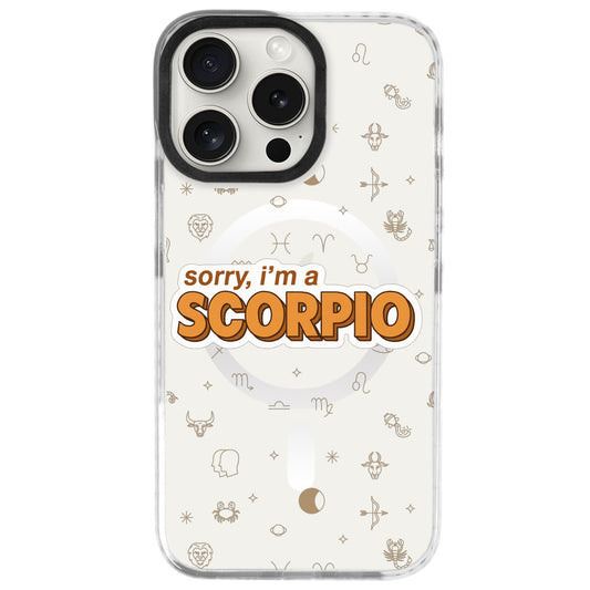 iPhone 16 Pro Akrep Burcu Sorry Zodiac Telefon Kılıfı - Beyaz
