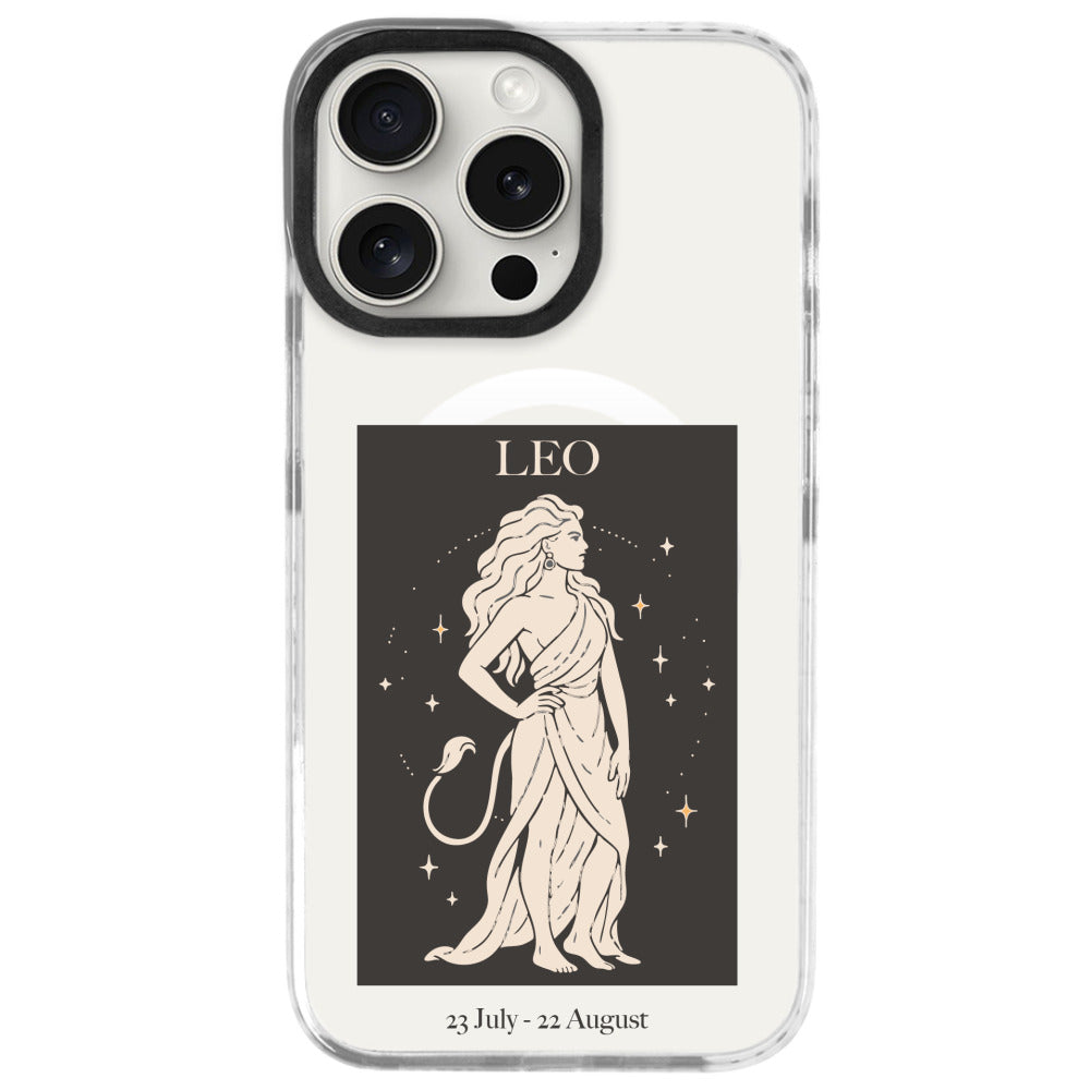 iPhone 16 Pro Aslan Burcu History of Zodiac Telefon Kılıfı - Beyaz