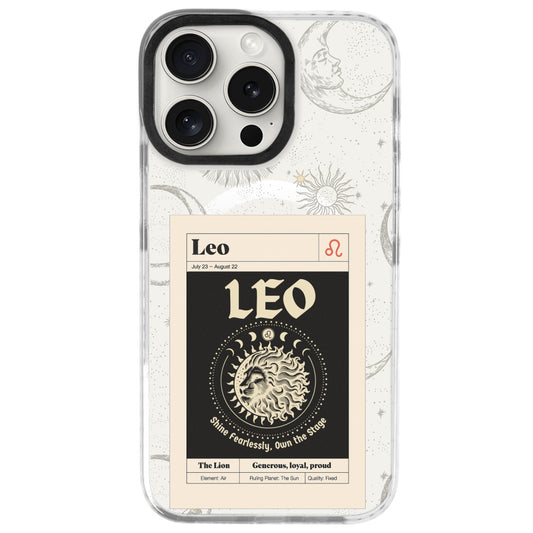 iPhone 16 Pro Aslan Burcu Sticker Mode Telefon Kılıfı - Beyaz