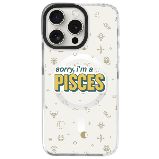 iPhone 16 Pro Balık Burcu Sorry Zodiac Telefon Kılıfı - Beyaz