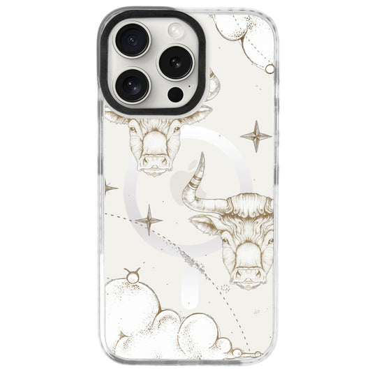 iPhone 16 Pro Boğa Burcu Soft Stars Telefon Kılıfı - Beyaz