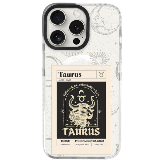 iPhone 16 Pro Boğa Burcu Sticker Mode Telefon Kılıfı - Beyaz