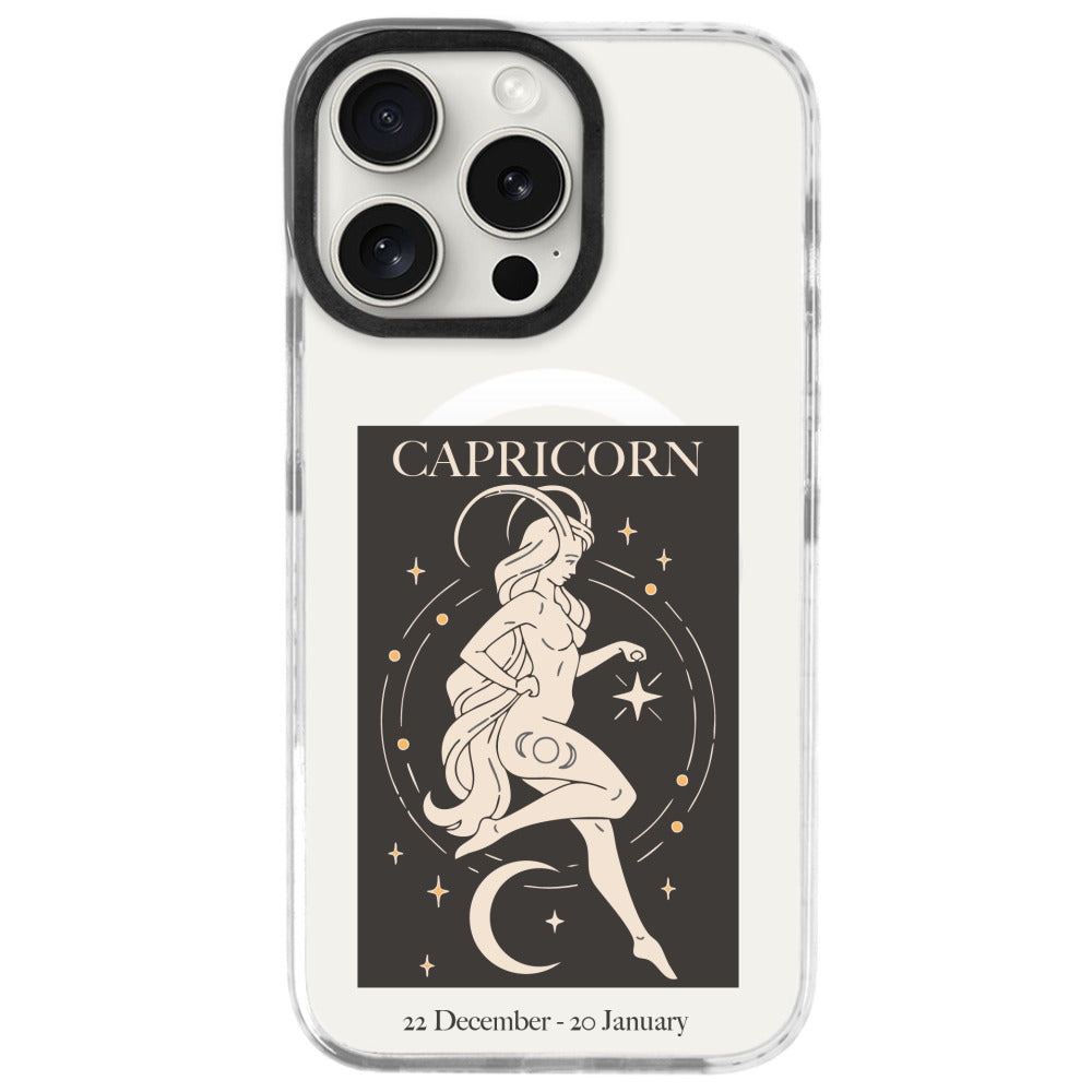 iPhone 16 Pro Oğlak Burcu History of Zodiac Telefon Kılıfı - Beyaz