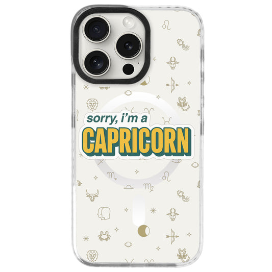 iPhone 16 Pro Oğlak Burcu Sorry Zodiac Telefon Kılıfı - Beyaz