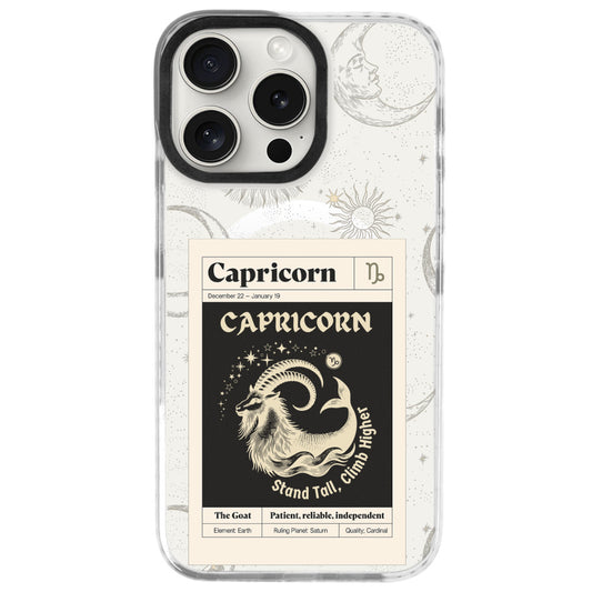 iPhone 16 Pro Oğlak Burcu Sticker Mode Telefon Kılıfı - Beyaz