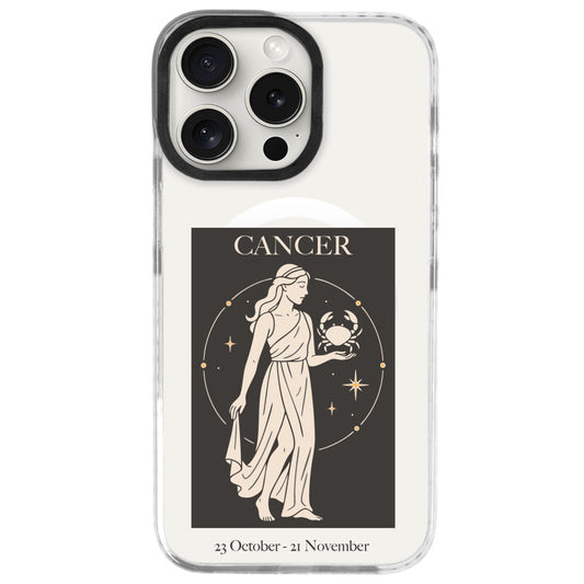 iPhone 16 Pro Yengeç Burcu History of Zodiac Telefon Kılıfı - Beyaz