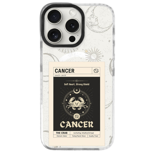 iPhone 16 Pro Yengeç Burcu Sticker Mode Telefon Kılıfı - Beyaz