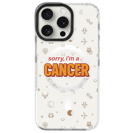 iPhone 16 Pro Max Yengeç Burcu Sorry Zodiac Telefon Kılıfı - Beyaz