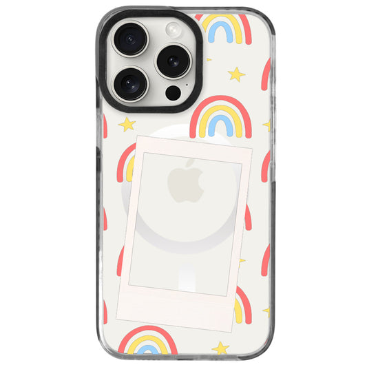 iPhone 16 Pro Max Rainbow Star Polaroid Telefon Kılıfı