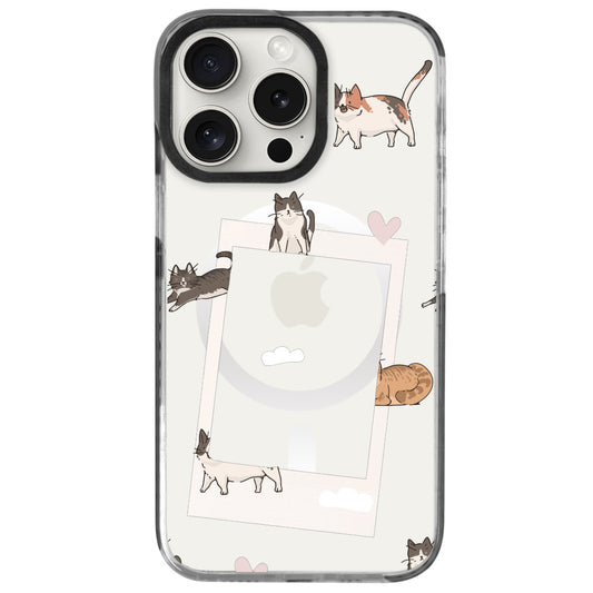 iPhone 16 Pro Max Cats Polaroid Telefon Kılıfı