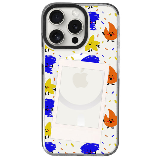 iPhone 16 Pro Max Colorful Shapes Polaroid Telefon Kılıfı