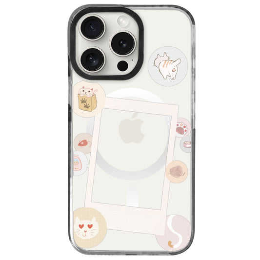 iPhone 16 Pro Cat Paw Polaroid Telefon Kılıfı