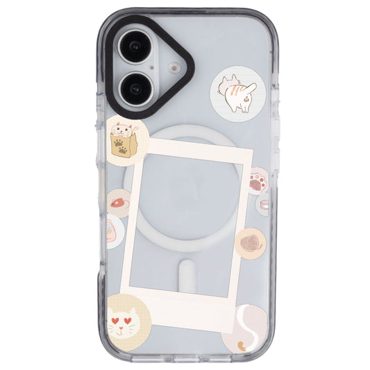 iPhone 16 Cat Paw Polaroid Telefon Kılıfı