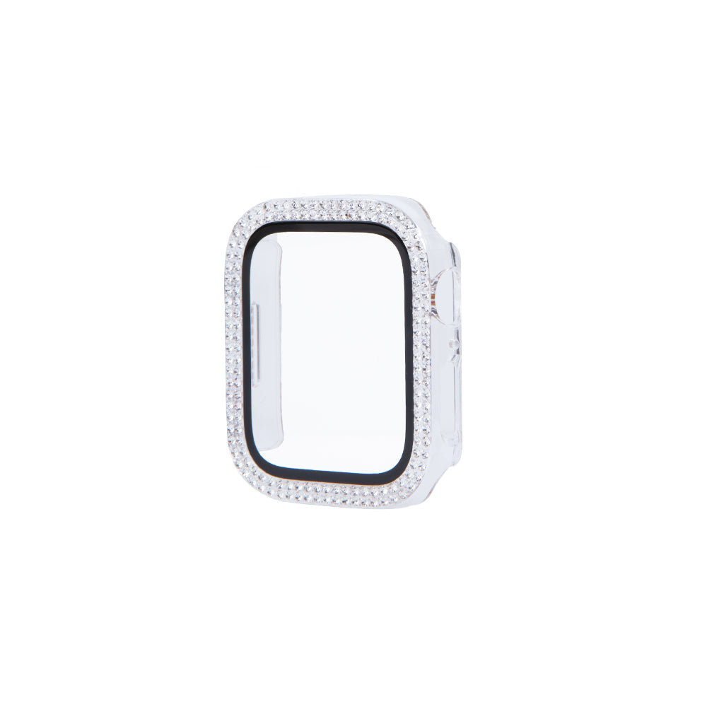 Apple Watch Taşlı Şeffaf Camlı Koruyucu Kasa