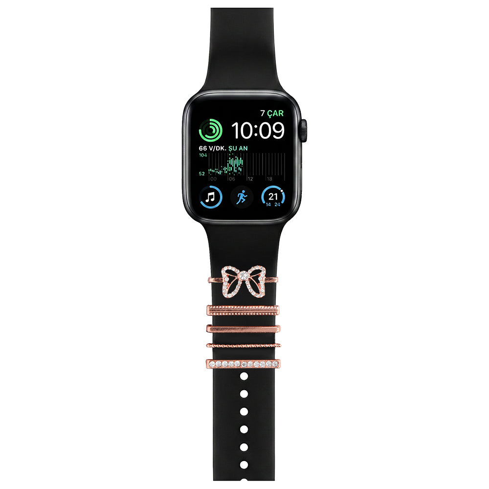 Apple Watch Charm Diamond Butterfly Kordon Aksesuarı
