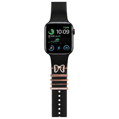 Apple Watch Charm Diamond Butterfly Kordon Aksesuarı