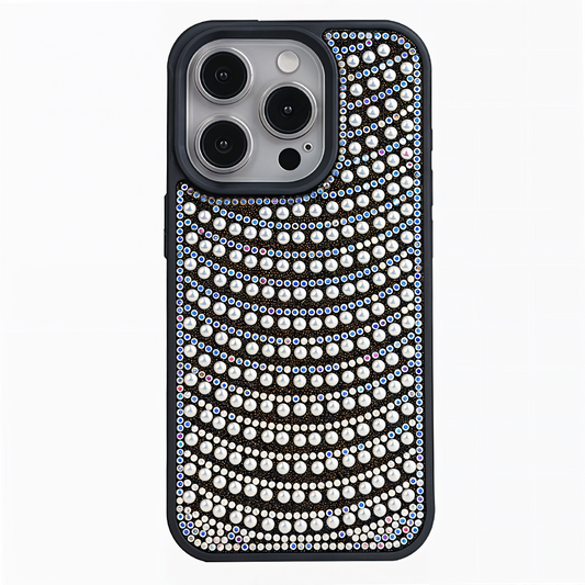 iPhone 15 Pro Max Boncuk İşlemeli Telefon Kılıfı Siyah