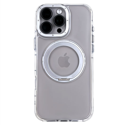 iPhone 15 Pro Max Metal Standlı Telefon Kılıfı Beyaz