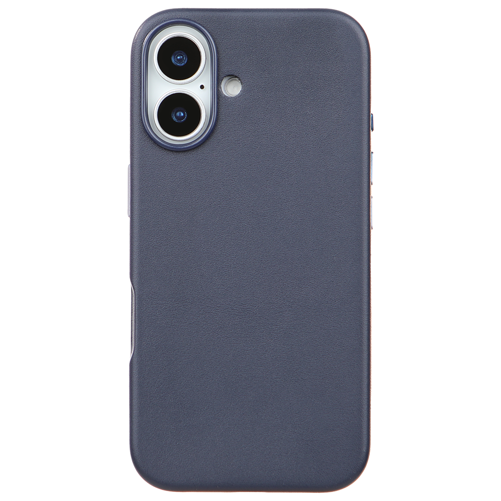 iPhone 16 Gizli Magsafeli Vegan Deri Telefon Kılıfı - Lacivert