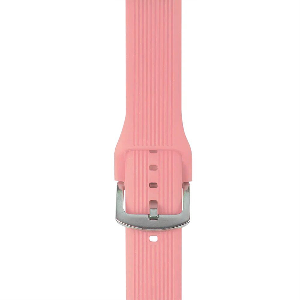 Apple Watch Çizgili Silikon Pembe Saat Kordonu